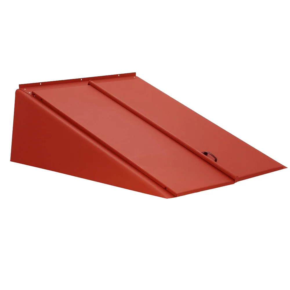 Red paint bulkhead cellar door || Red angular cellar door